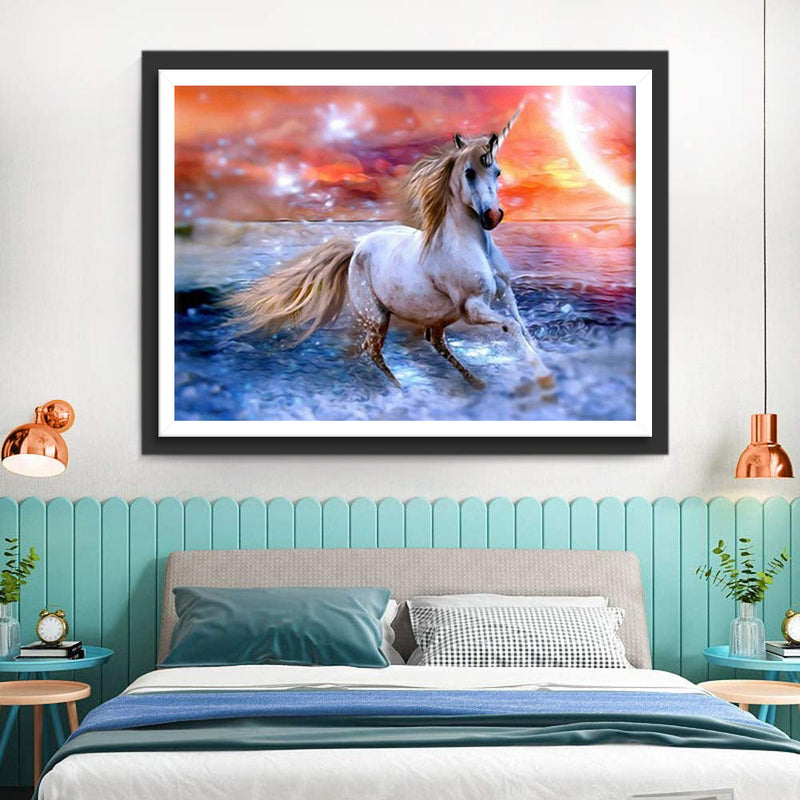 Im Wasser laufendes Einhorn Diamond Painting