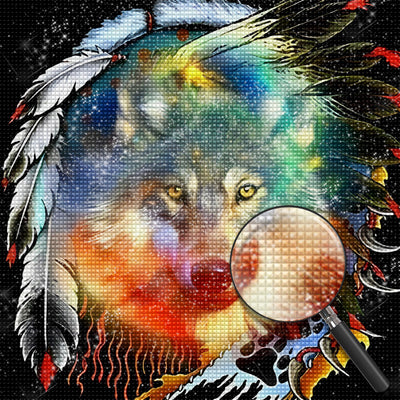 Indianerwolf Diamond Painting