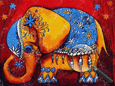 Indischer gelber Elefant Diamond Painting