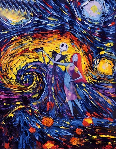 Jack und Sally unter dem Sternenhimmel Diamond Painting