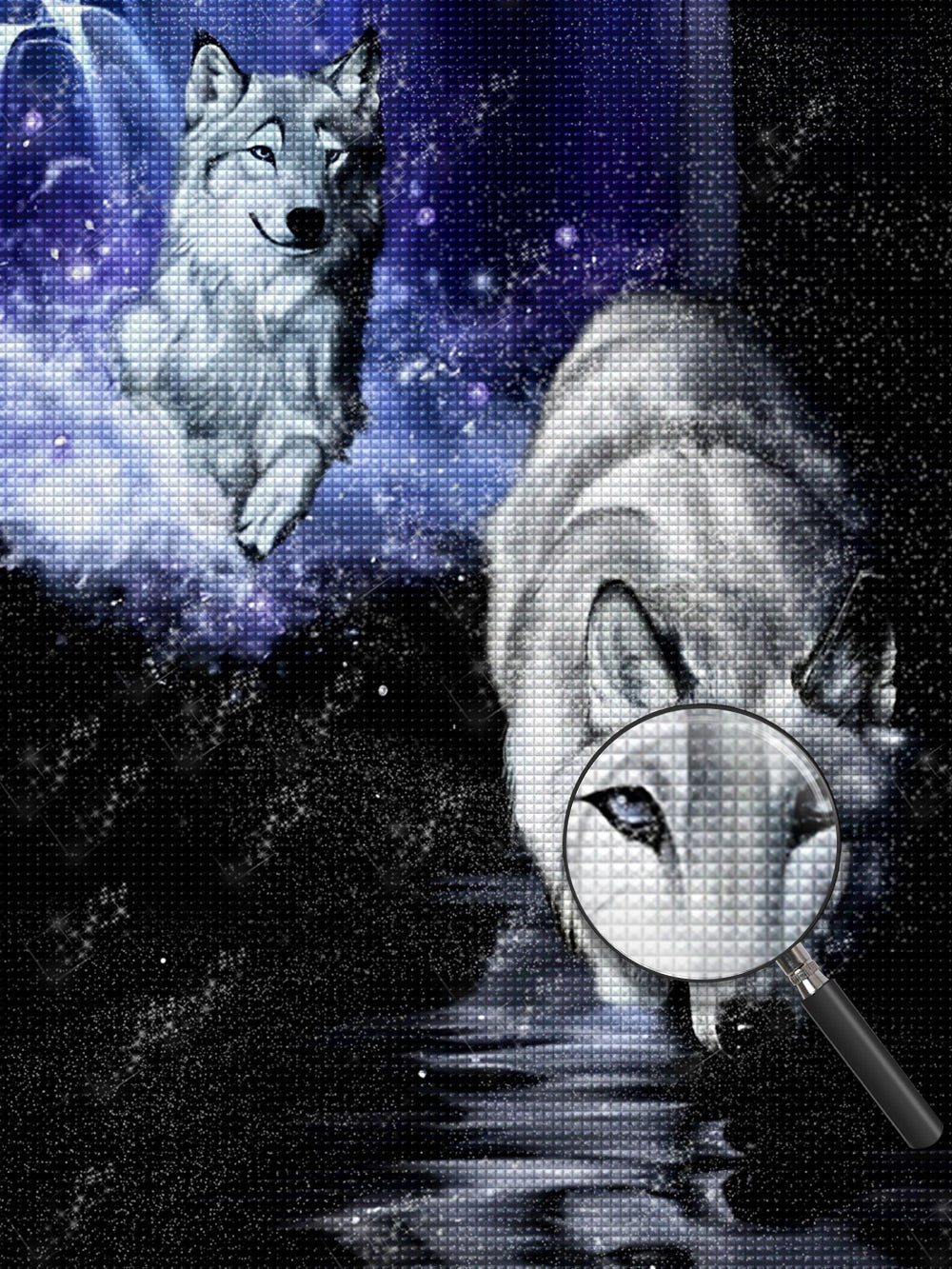 Jagende weiße Wölfe Diamond Painting