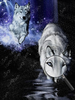 Jagende weiße Wölfe Diamond Painting