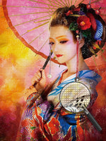 Japanische Frau mit einem Regenschirm Diamond Painting
