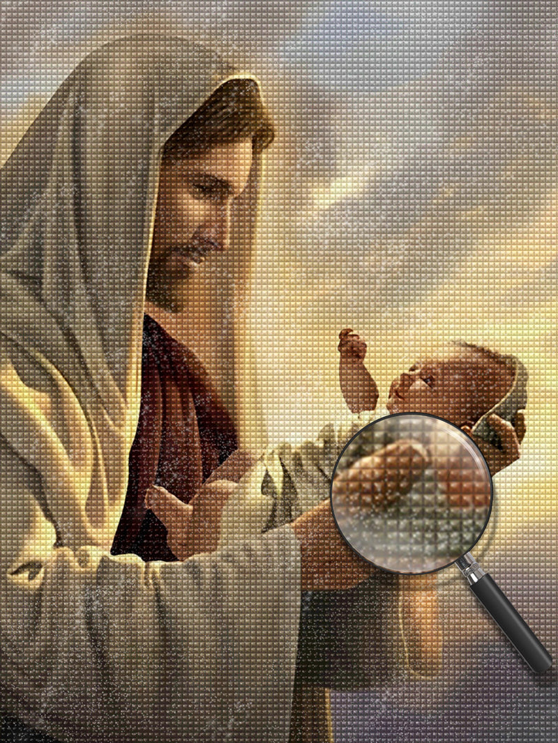 Jesus und das Baby Diamond Painting