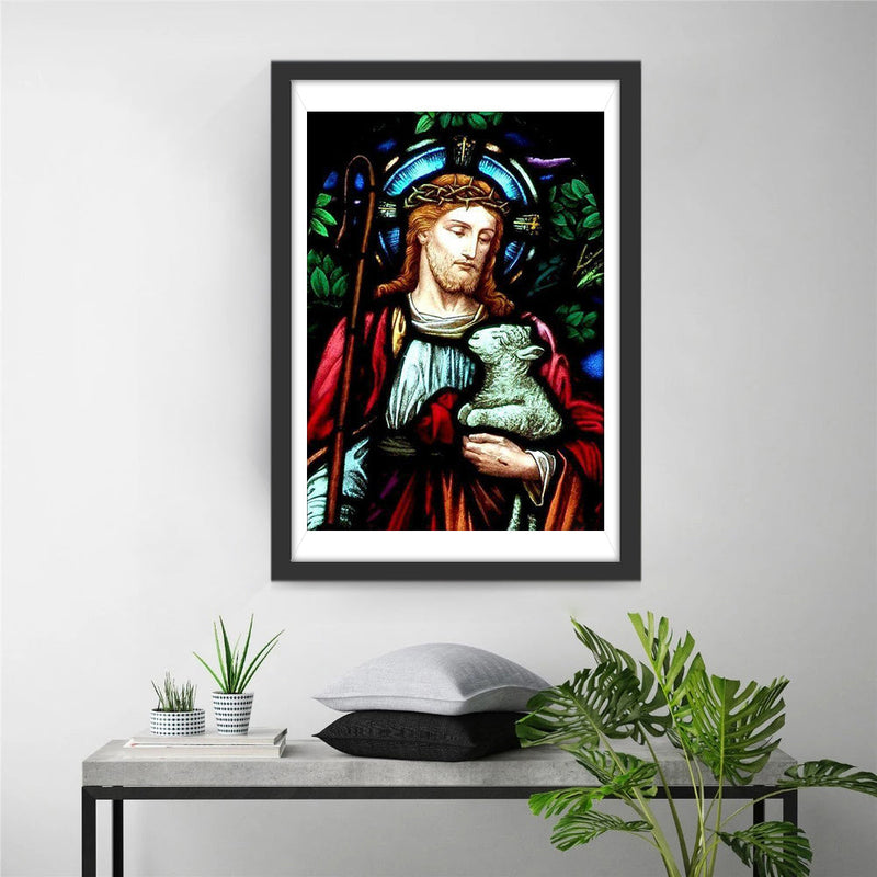 Jesus und das Lamm Diamond Painting