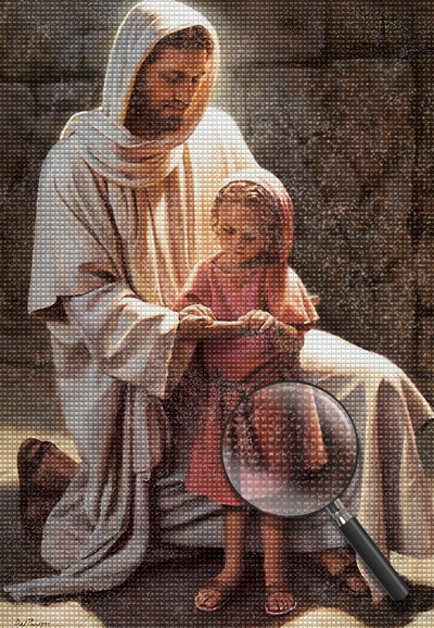 Jesus und kleines Mädchen Diamond Painting