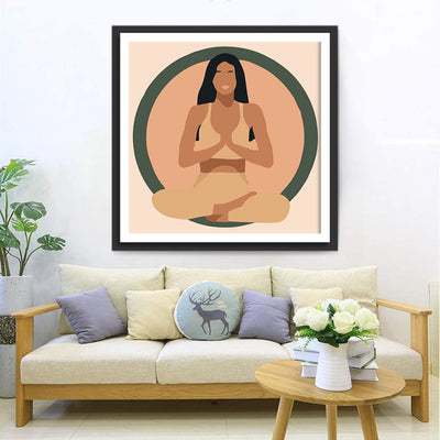 Junge Frau und Yoga Diamond Painting