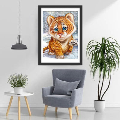 Junger Tiger im Schnee Diamond Painting