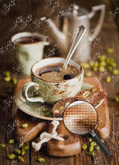 Kaffee und Nusskeks Diamond Painting