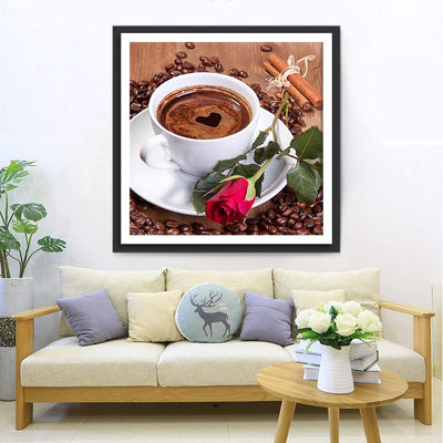 Kaffee und Rose Diamond Painting