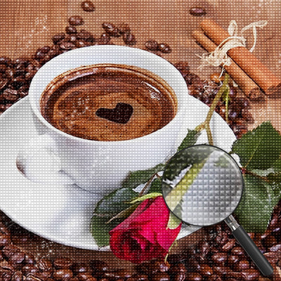 Kaffee und Rose Diamond Painting