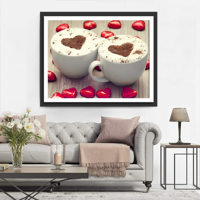 Kaffee und rote Liebe Diamond Painting