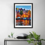 Kanal und Gebäude in Amsterdam Diamond Painting