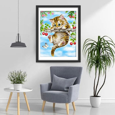 Katze auf dem Baum Diamond Painting