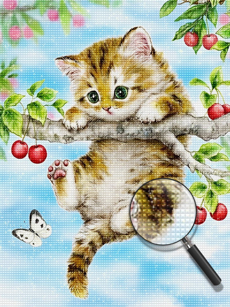 Katze auf dem Baum Diamond Painting