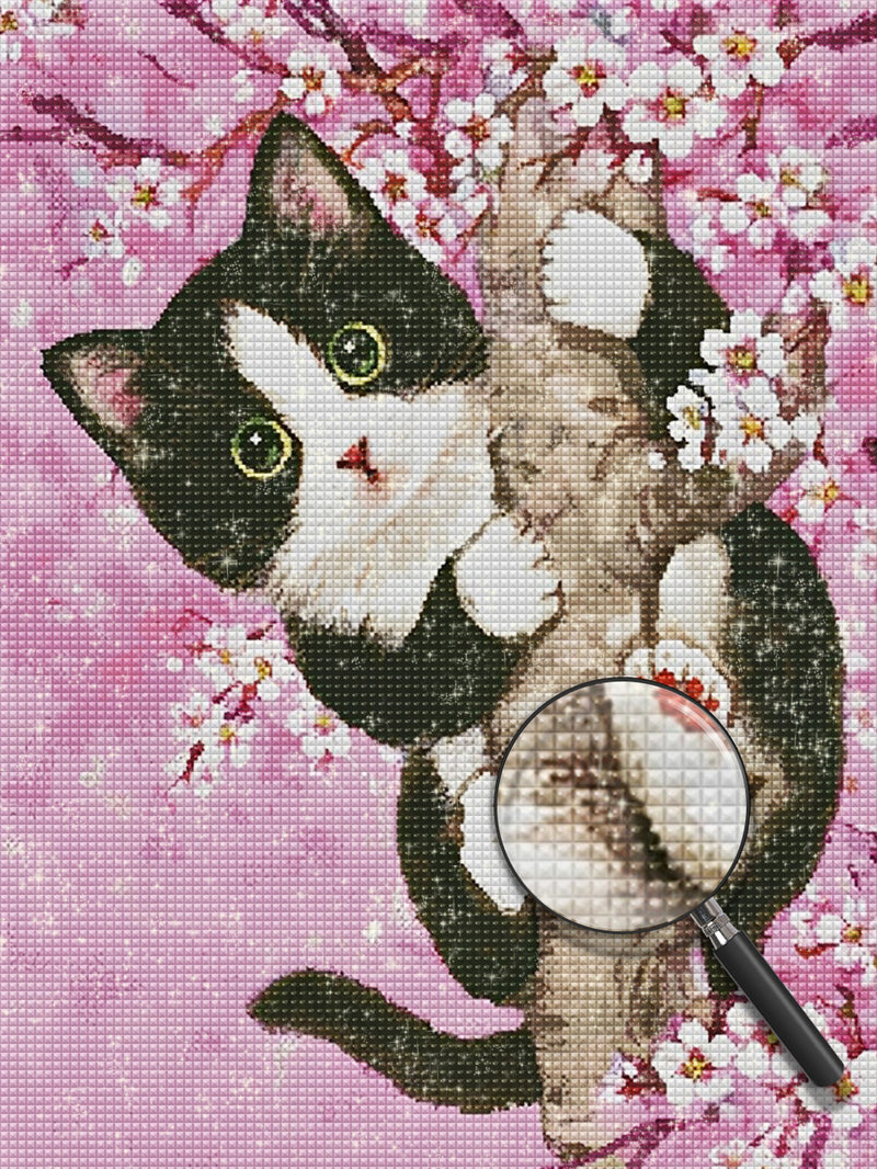 Katze auf dem Baum Diamond Painting