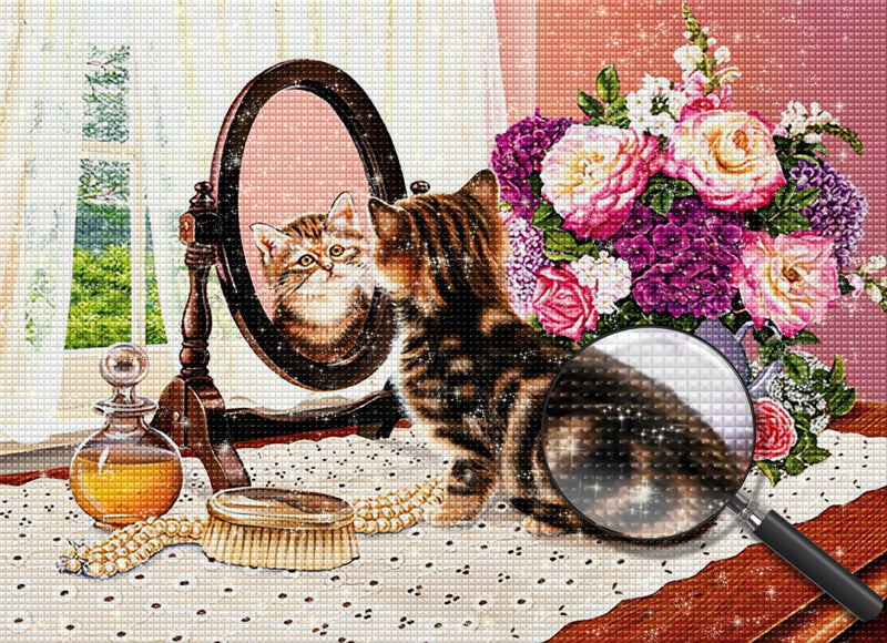 Katze auf einer Kommode Diamond Painting