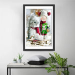 Katze Elch Weihnachten Diamond Painting