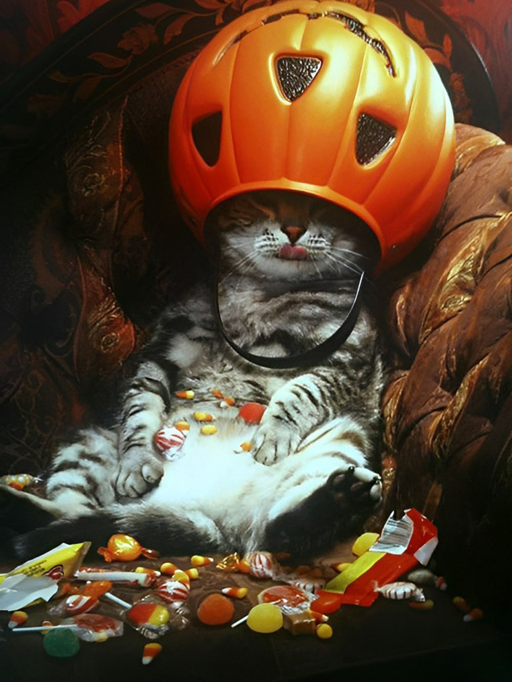 Katze Halloween Süßigkeiten Diamond Painting