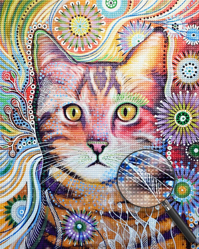 Katze im abstrakten Stil Diamond Painting