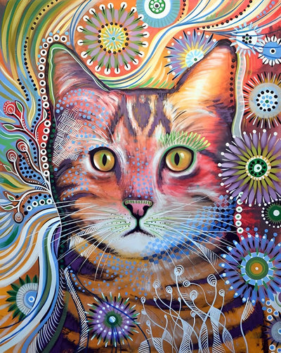 Katze im abstrakten Stil Diamond Painting