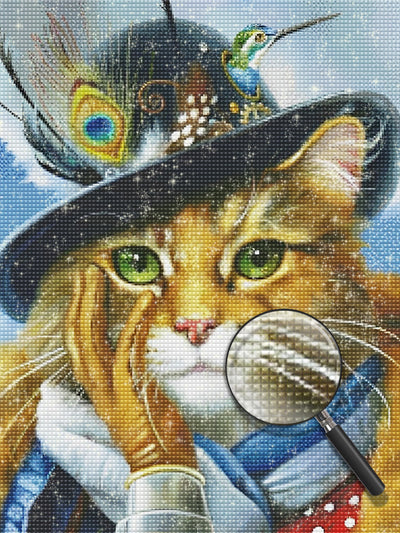 Katze im Hut Diamond Painting