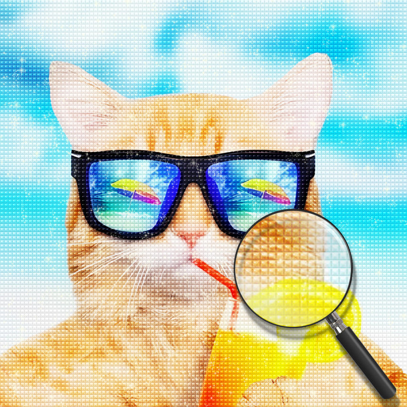 Katze mit Sonnenbrille Diamond Painting