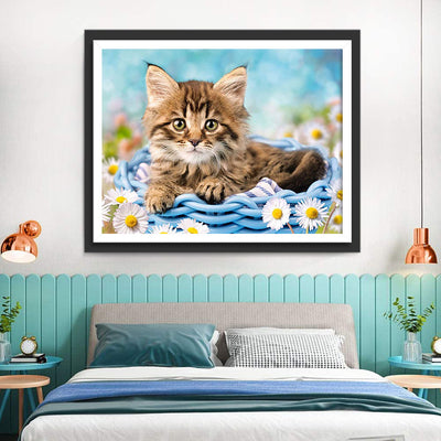 Katze und Gänseblümchen Diamond Painting