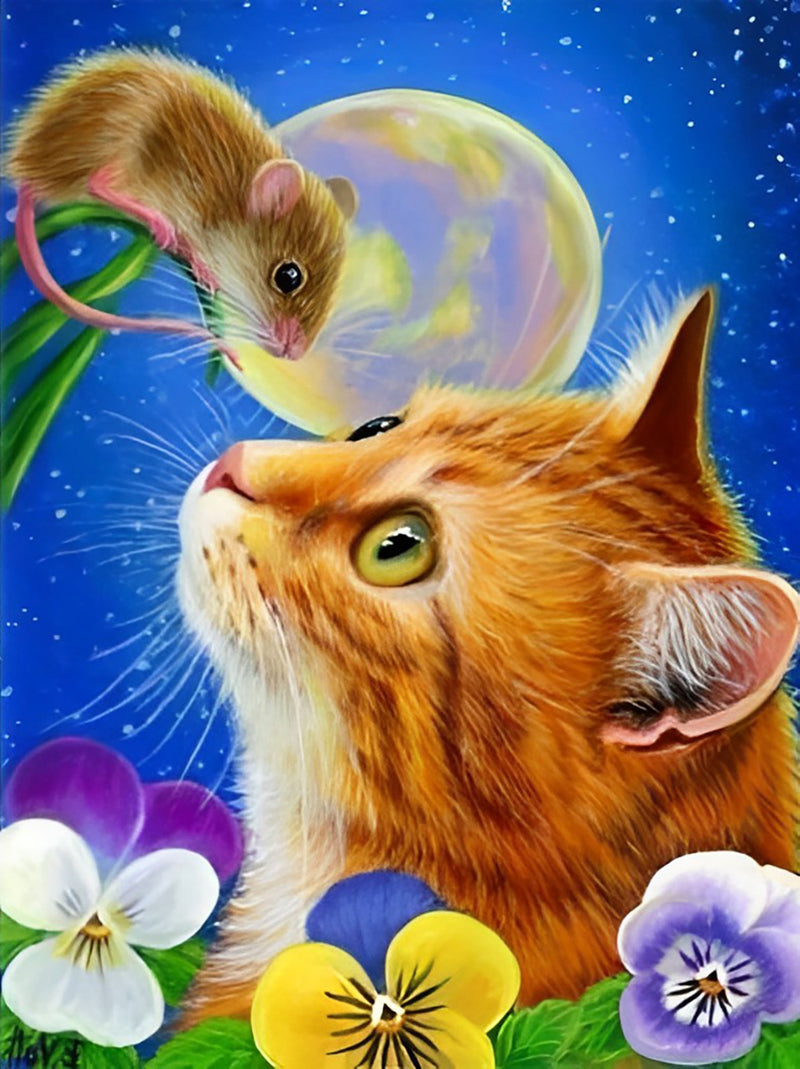 Katze und Maus Diamond Painting