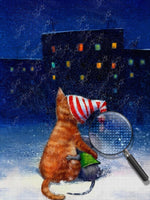 Katze und Maus in der Nacht Diamond Painting