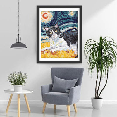 Katze und Sternenhimmel Diamond Painting