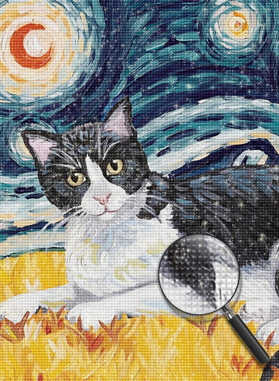 Katze und Sternenhimmel Diamond Painting