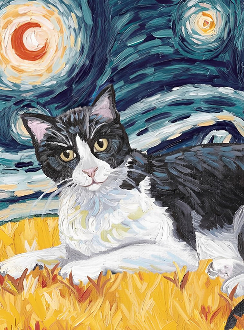 Katze und Sternenhimmel Diamond Painting