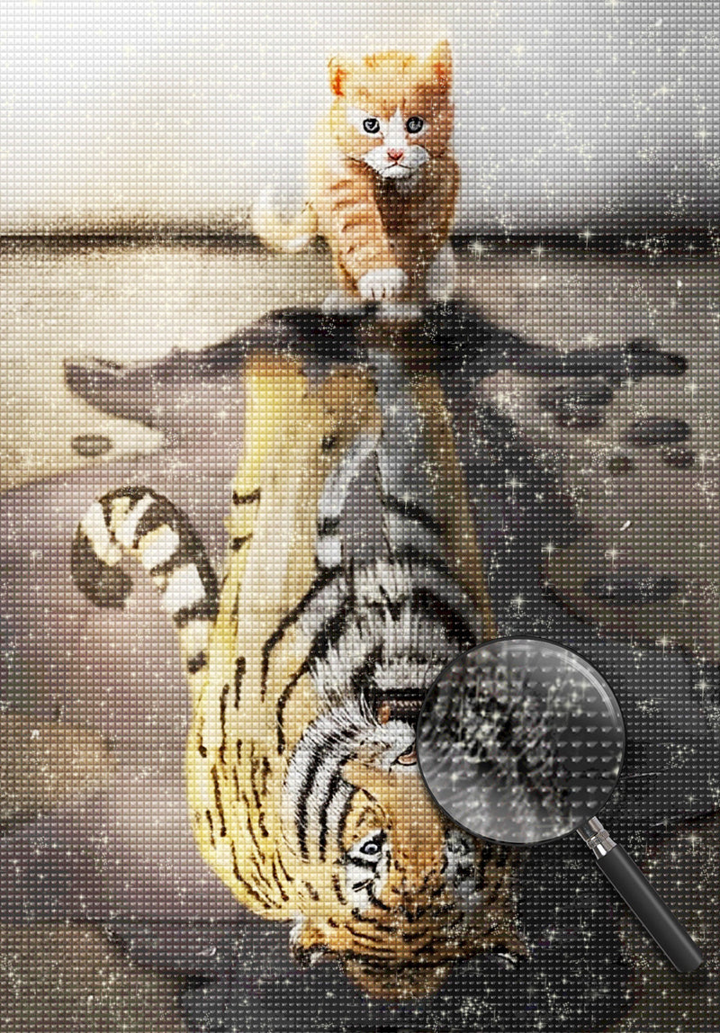 Katze und Tiger Diamond Painting