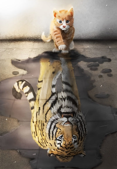 Katze und Tiger Diamond Painting