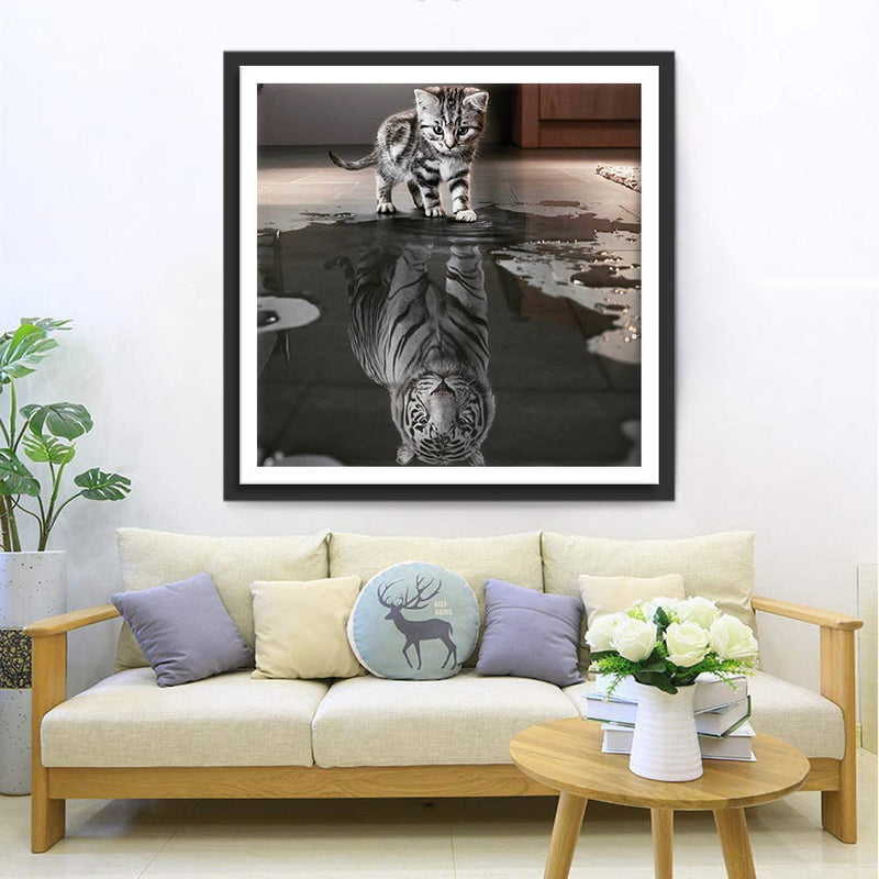 Katze und Tiger Diamond Painting