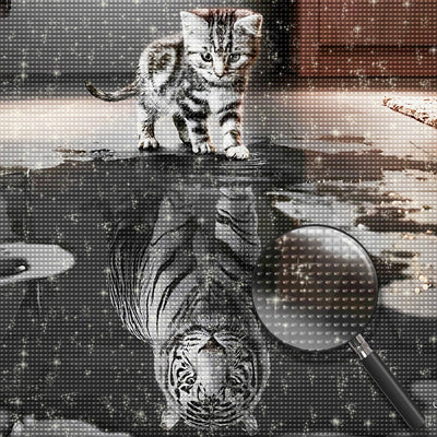 Katze und Tiger Diamond Painting