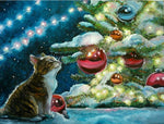 Katze Weihnachtsbaum Diamond Painting