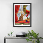 Katze Weihnachtskranz Diamond Painting
