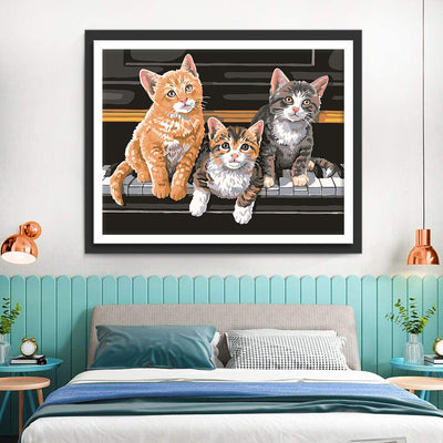 Katzen auf dem Klavier Diamond Painting