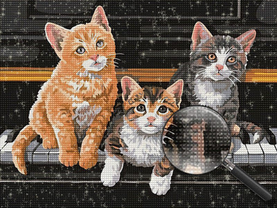 Katzen auf dem Klavier Diamond Painting