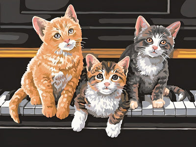 Katzen auf dem Klavier Diamond Painting