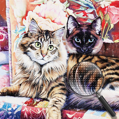 Katzen auf dem Sofa Diamond Painting