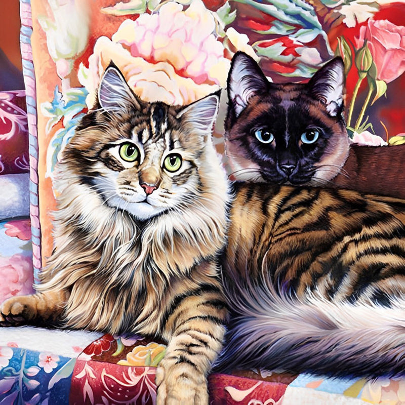 Katzen auf dem Sofa Diamond Painting