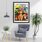 Katzen im Garten Diamond Painting
