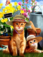 Katzen im Garten Diamond Painting