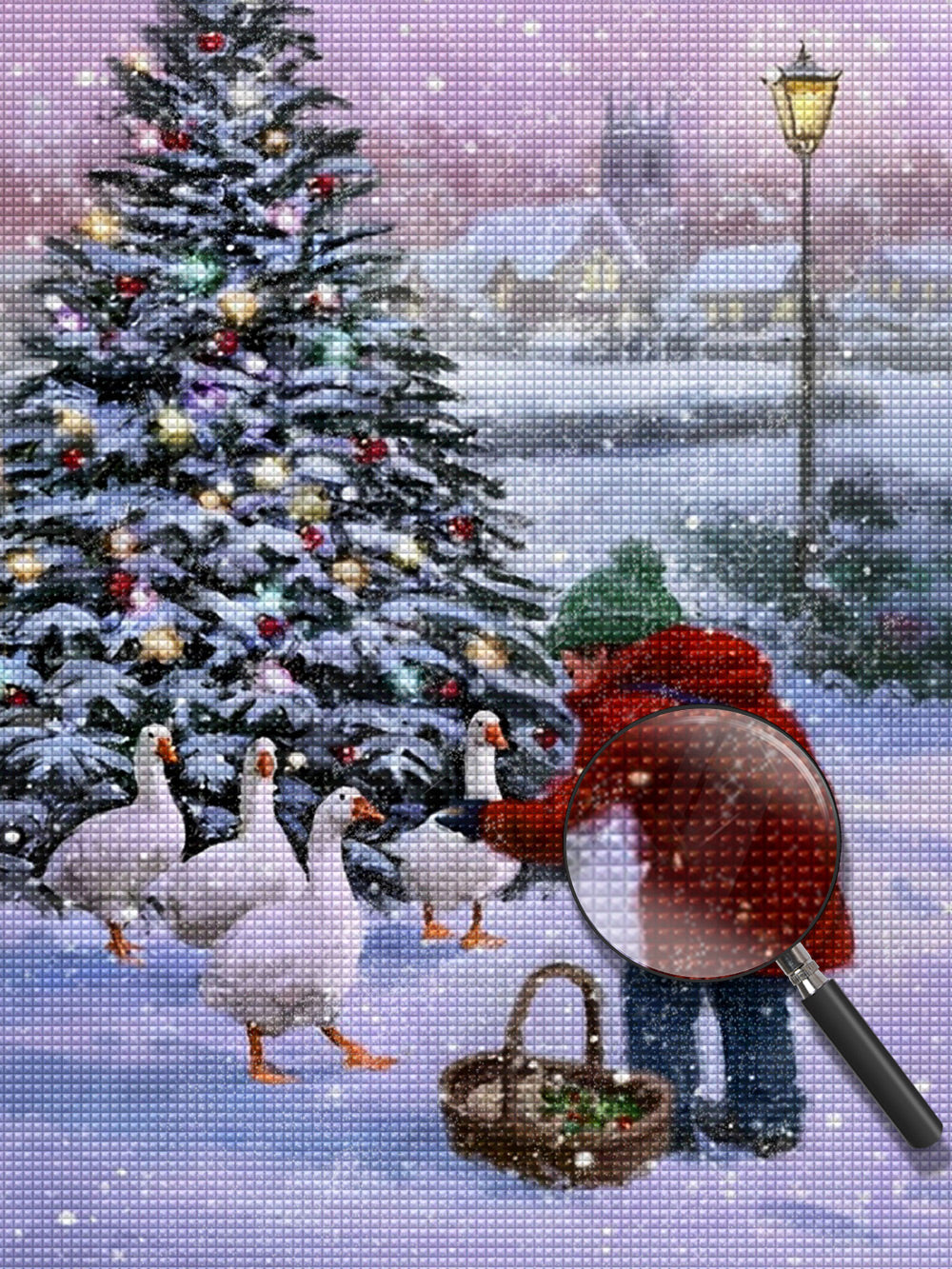 Kind Gänse Weihnachtsbaum Diamond Painting