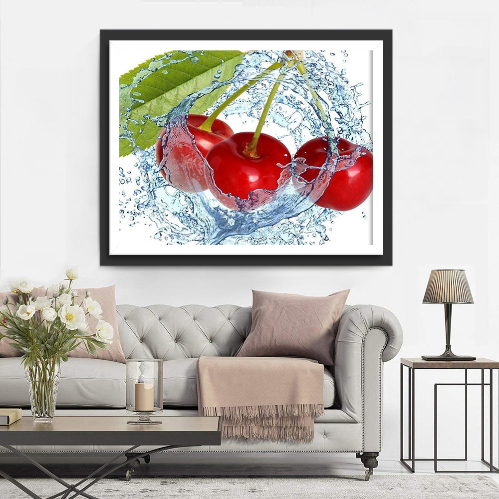 Kirschen im Wasser Diamond Painting