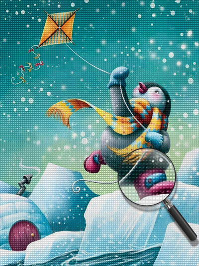 Kleiner Pinguin im Schnee Diamond Painting