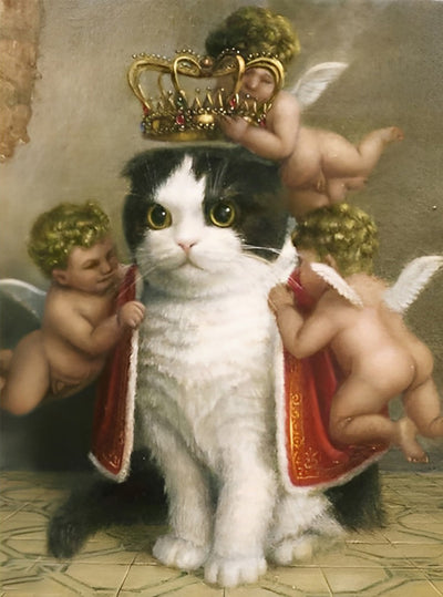 Königliche Katze und Engel Diamond Painting